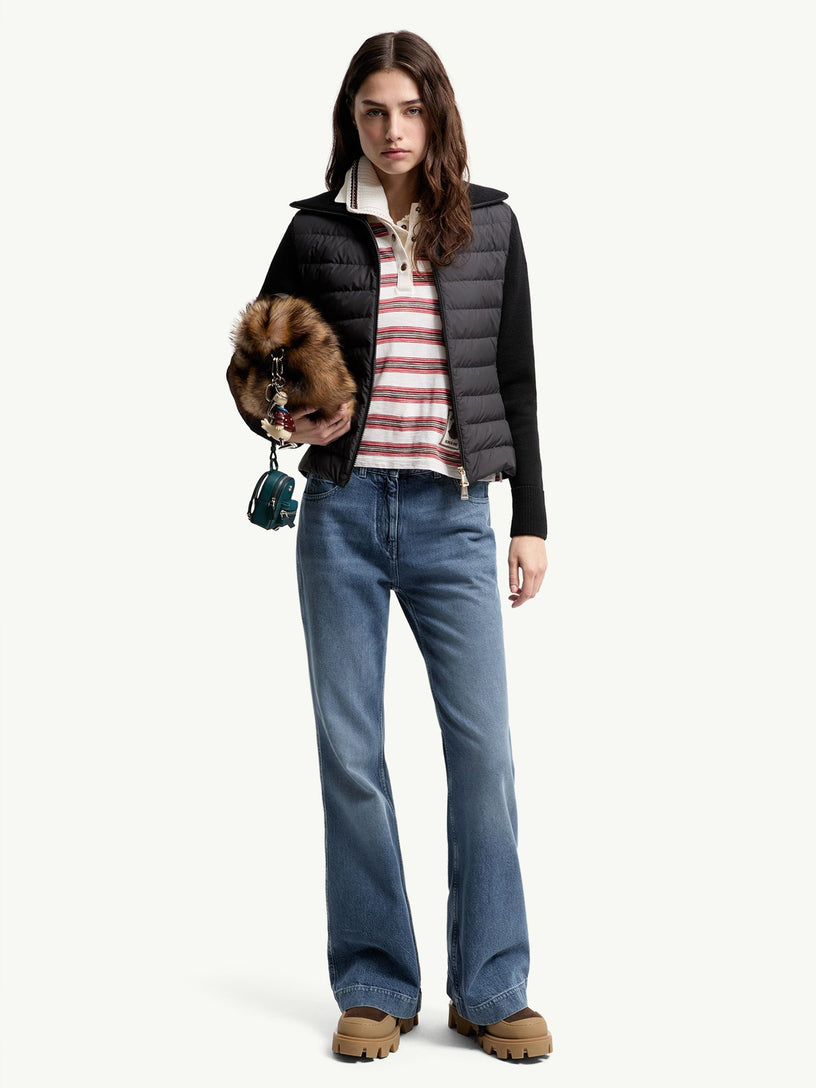 Cardigan in lana imbottito con zip