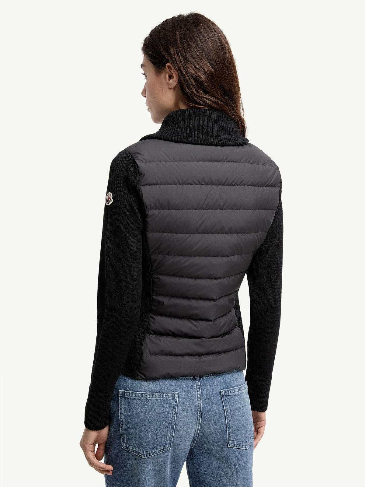 Cardigan in lana imbottito con zip