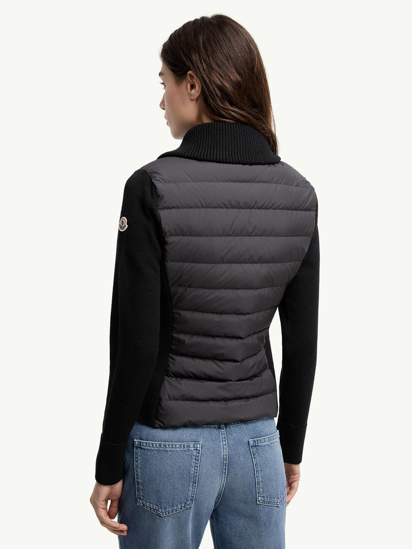 Cardigan in lana imbottito con zip