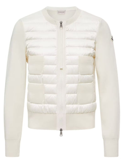 Cardigan imbottito in lana con zip