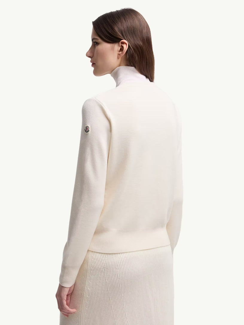 Cardigan imbottito in lana con zip