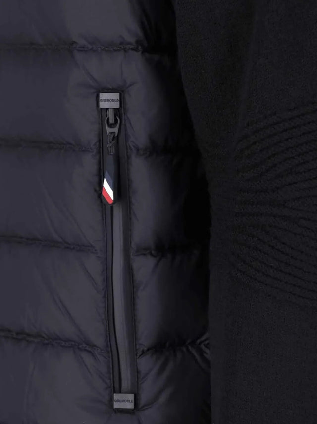Wool Blend Padded Zip-Up Cardigan