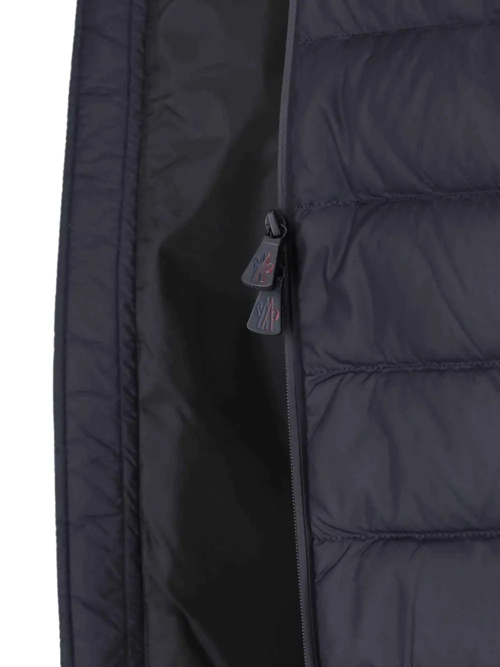 Cardigan imbottito con zip in misto lana