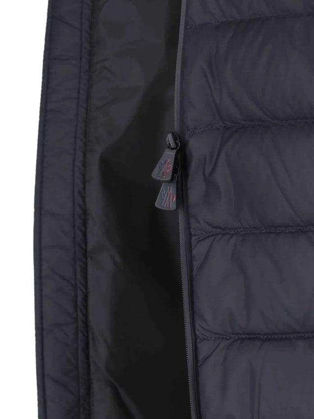 Wool Blend Padded Zip-Up Cardigan