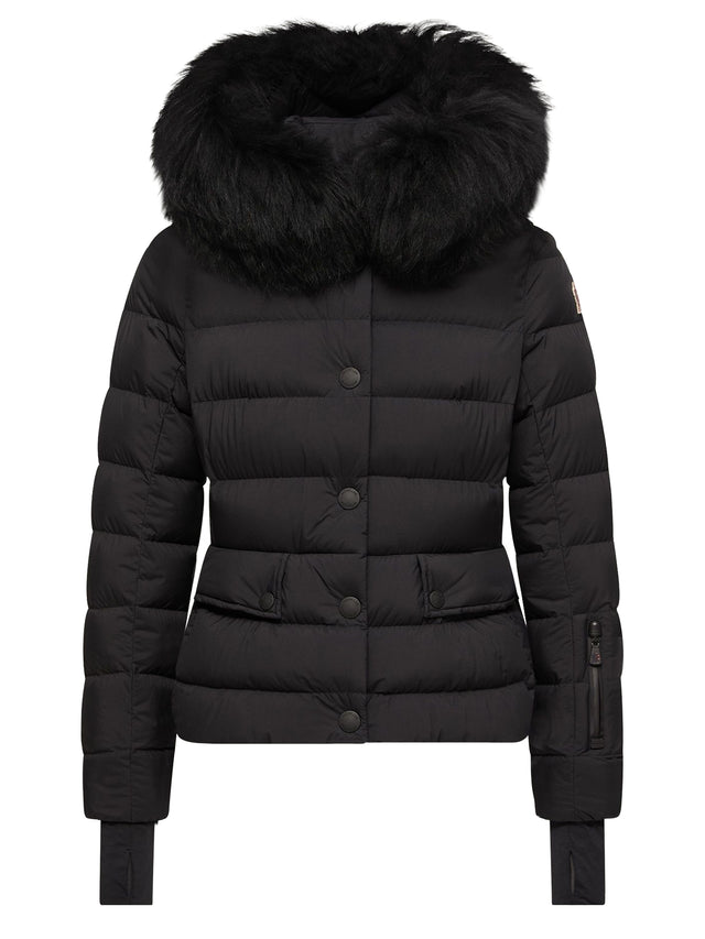 Piumino da sci Armoniques con cappuccio e orlo in shearling