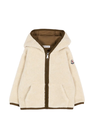 Felpa con cappuccio e zip in pile effetto teddy