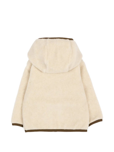 Felpa con cappuccio e zip in pile effetto teddy