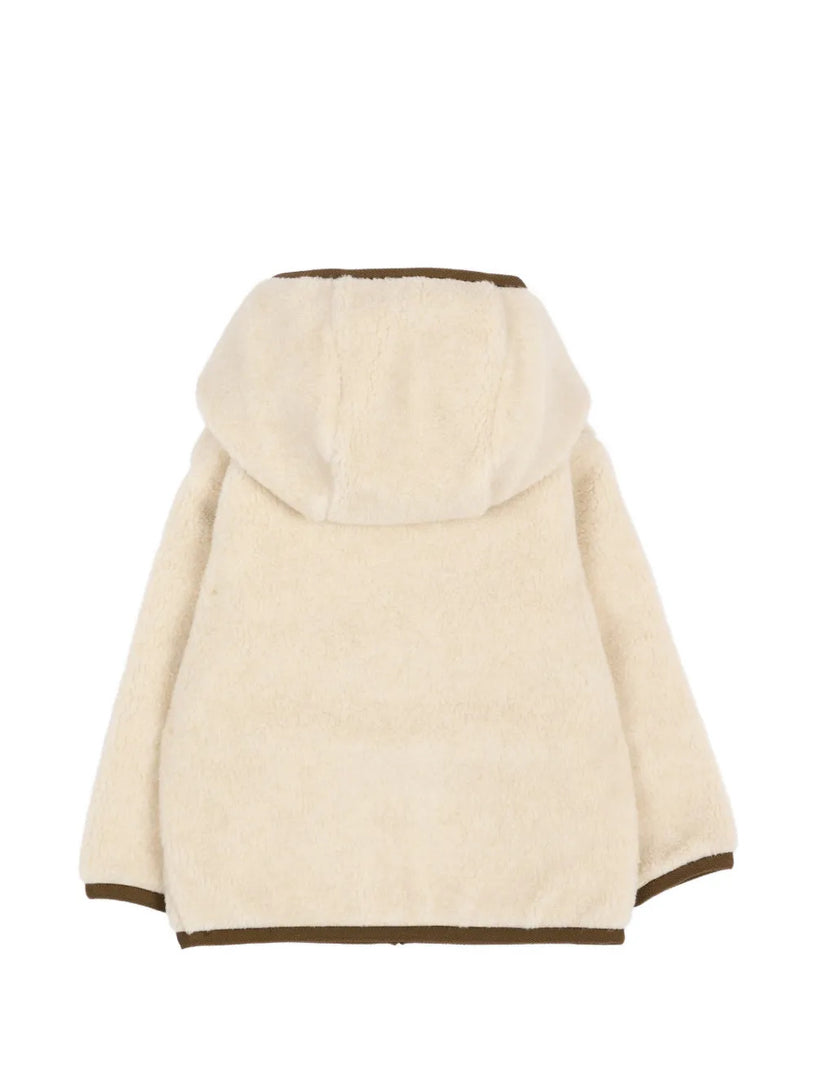 Felpa con cappuccio e zip in pile effetto teddy