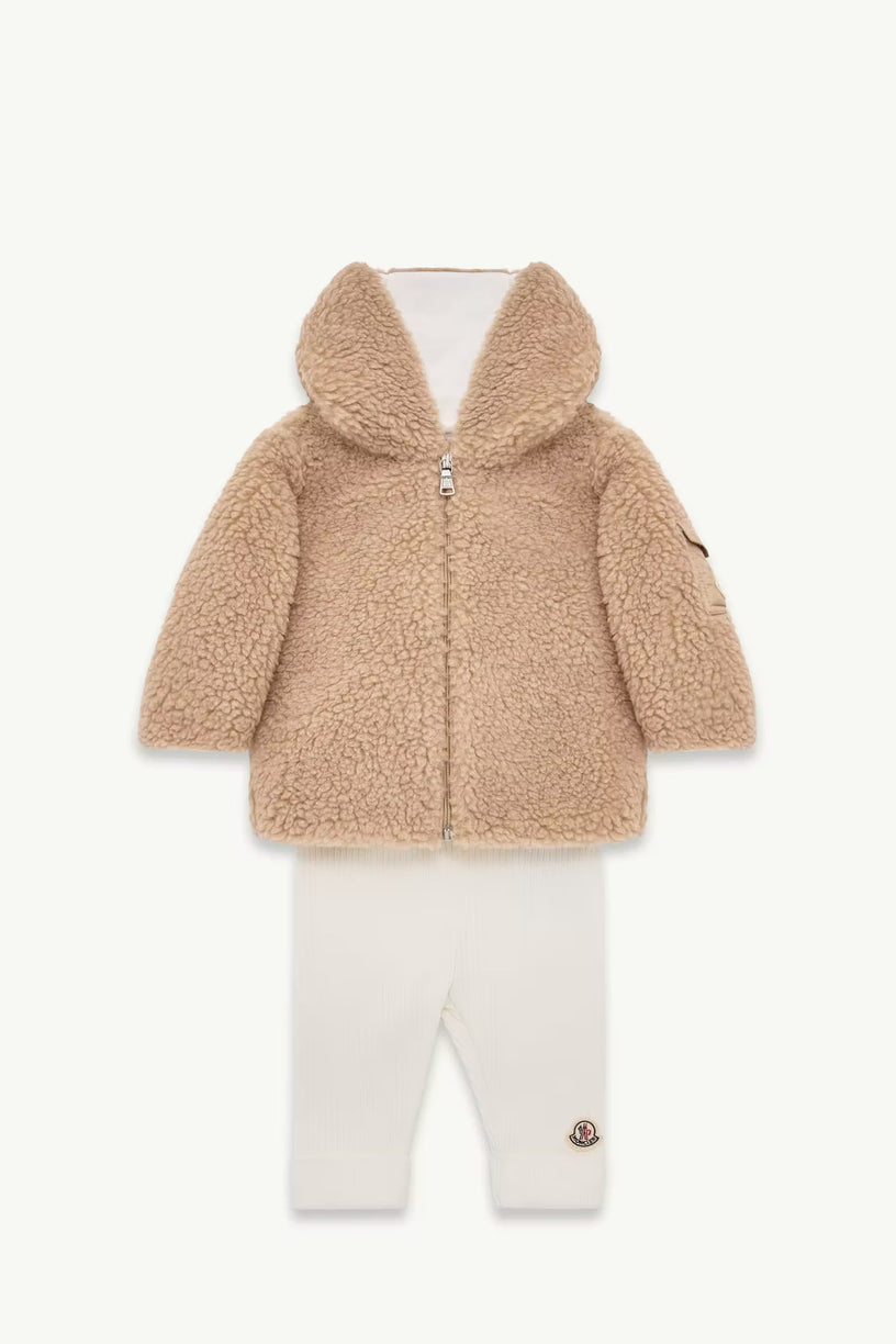Set in cotone e pile effetto teddy
