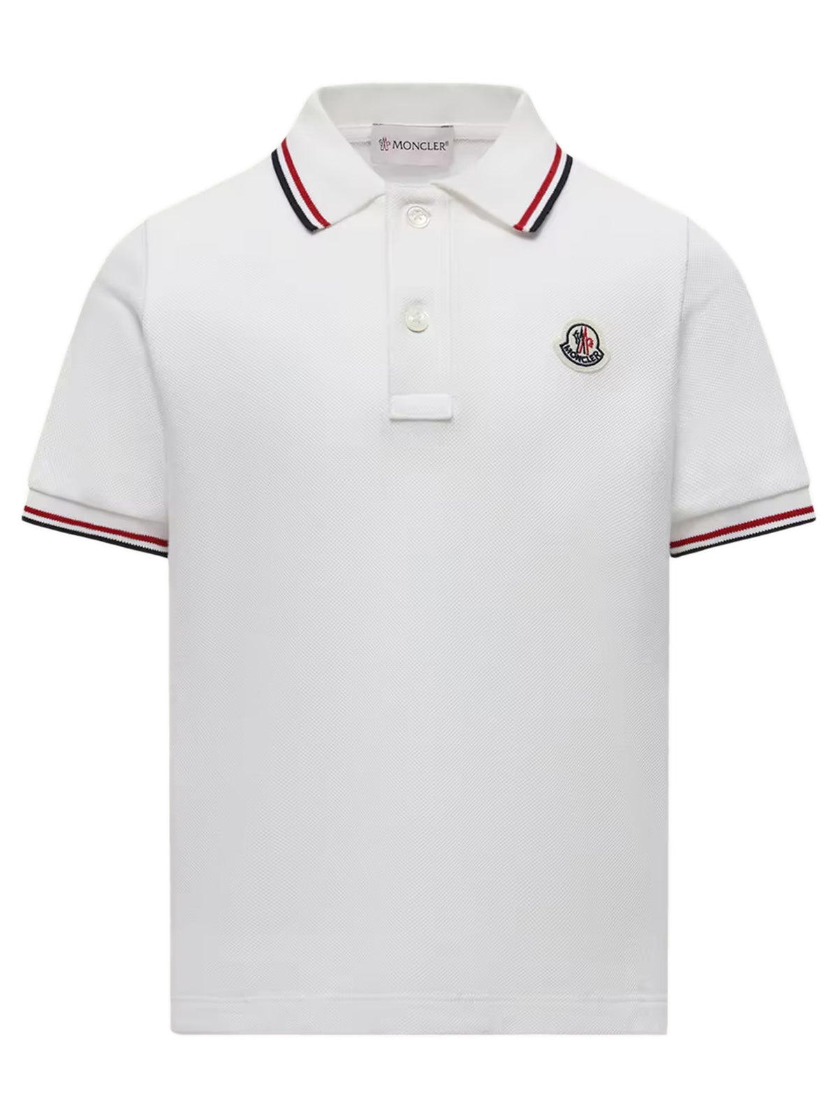 Polo in cotone piquet con orlo tricolore