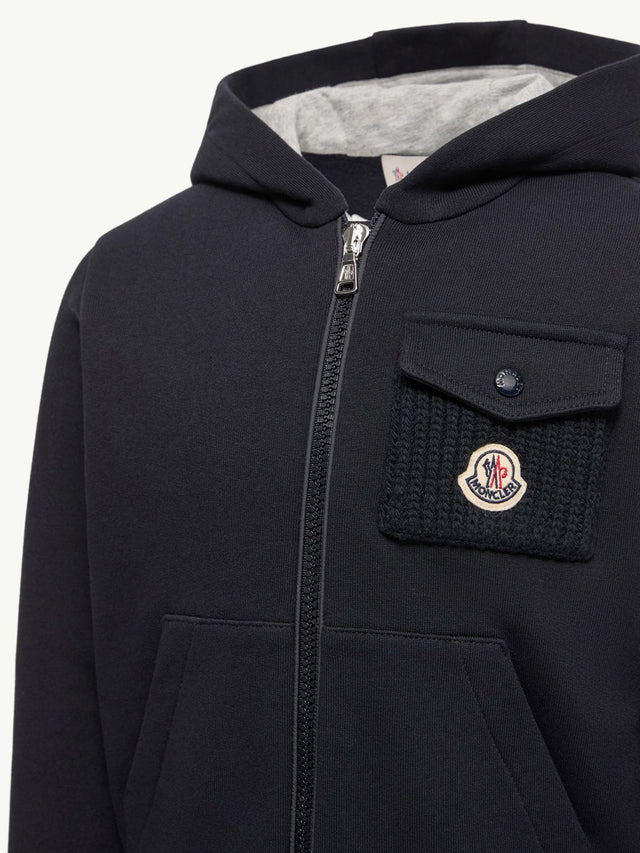 Logo Patch Cotton Zip-Up Hoodie