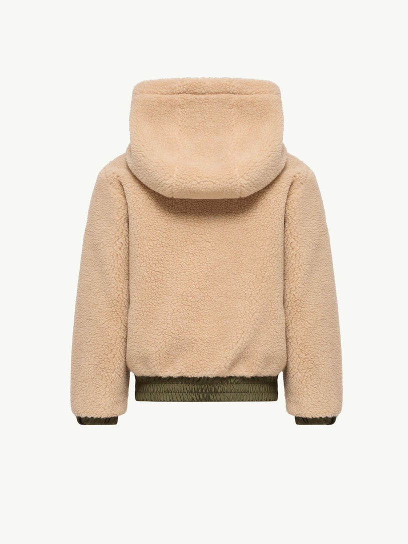 Felpa con cappuccio e zip in pile effetto teddy