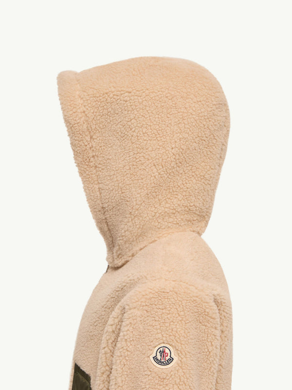 Zip-up hoodie in teddy fleece