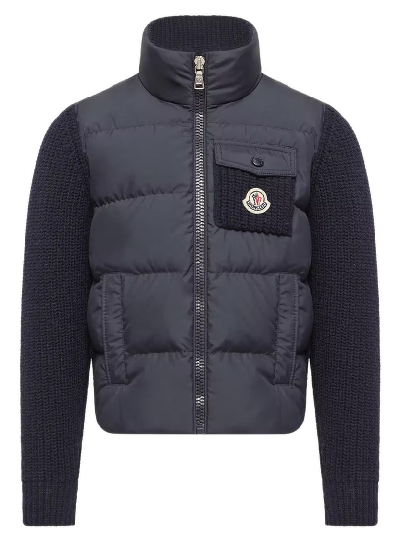 Cardigan imbottito con zip