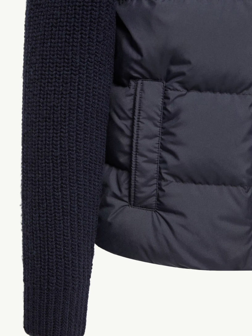 Cardigan imbottito con zip