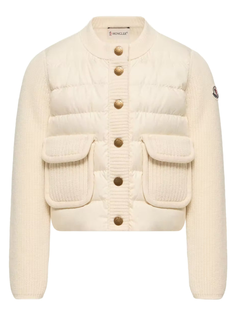 Cardigan imbottito in lana e cashmere