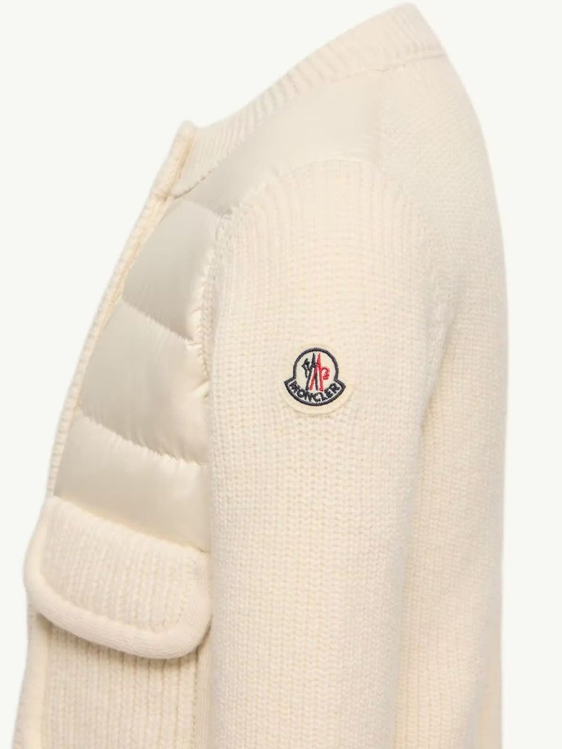 Cardigan imbottito in lana e cashmere