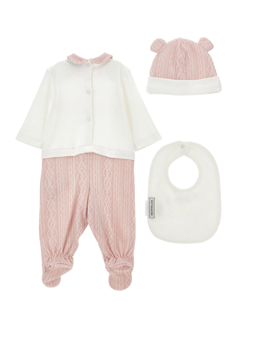 Set Bébé con Tutina, Cappellino e Bavaglino