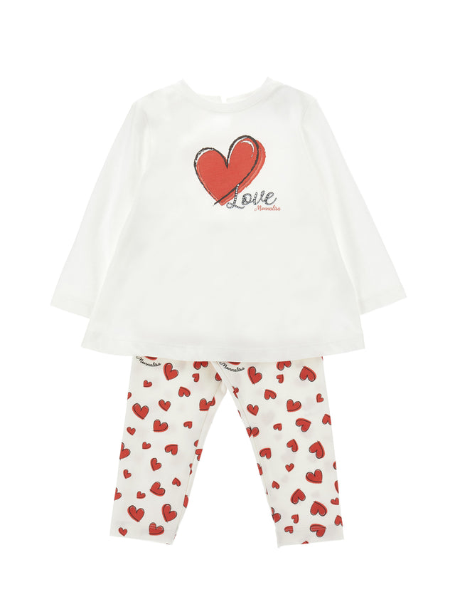 Set maglia love e leggings cuore