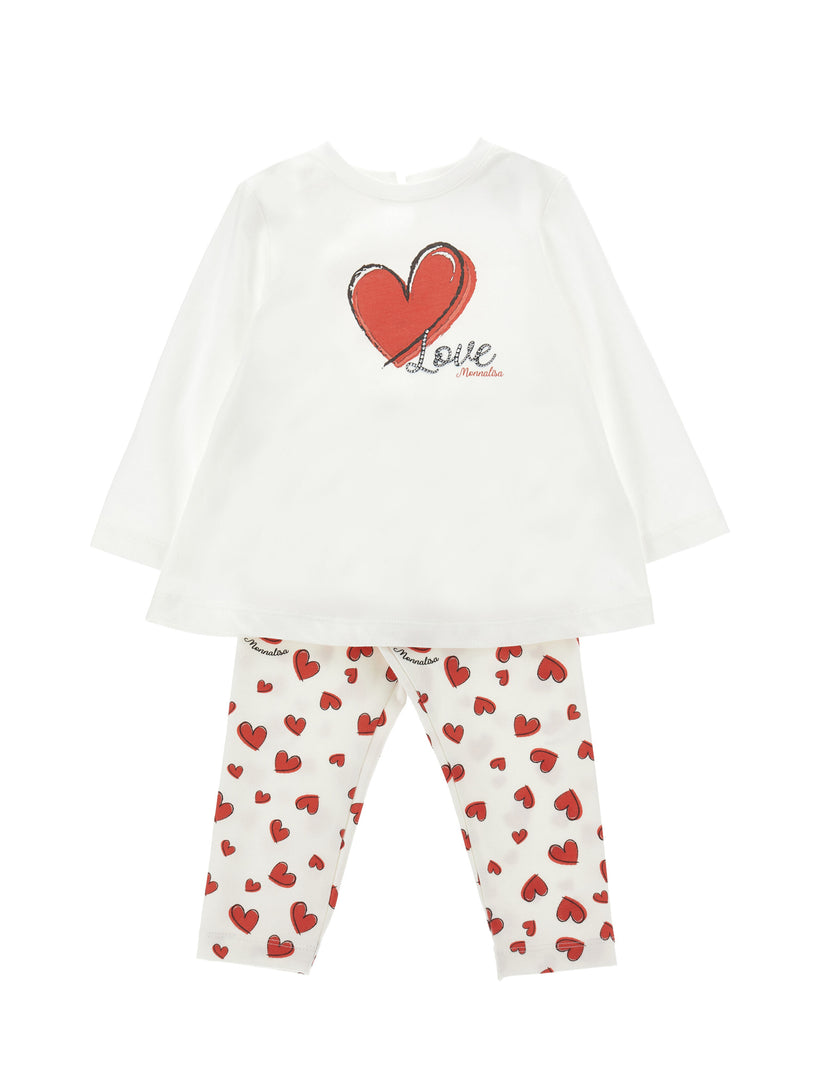 Set maglia love e leggings cuore
