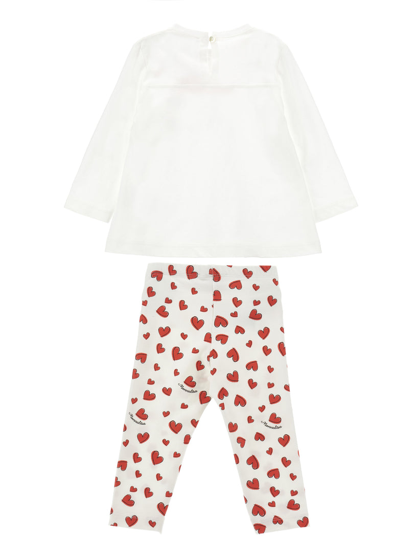 Set maglia love e leggings cuore
