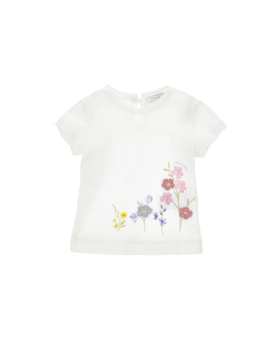 T-shirt Fiori Ricamo