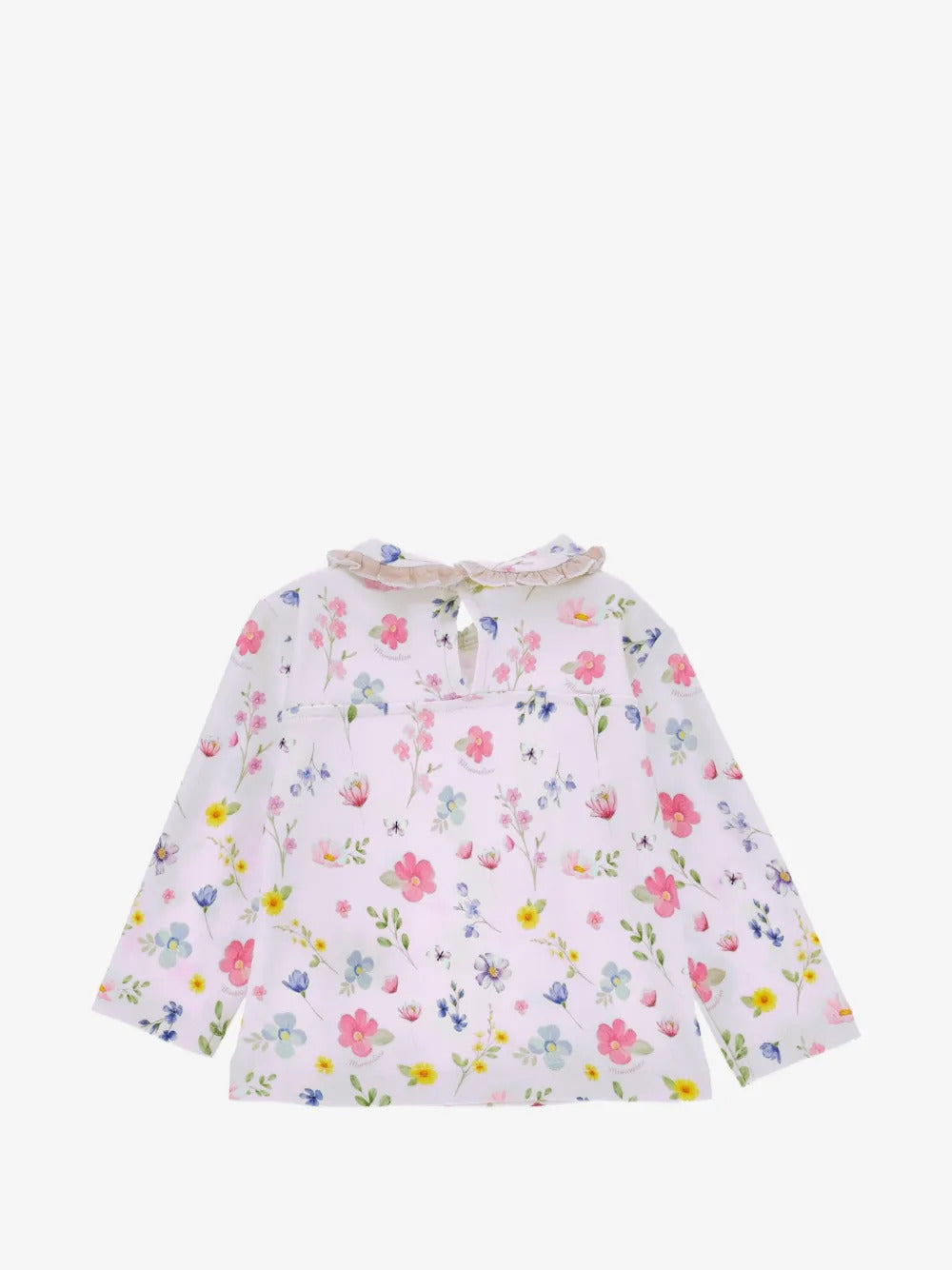 T-shirt stampa fiorellini colletto