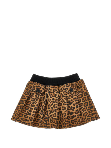 Gonna a Pieghe Leopardata