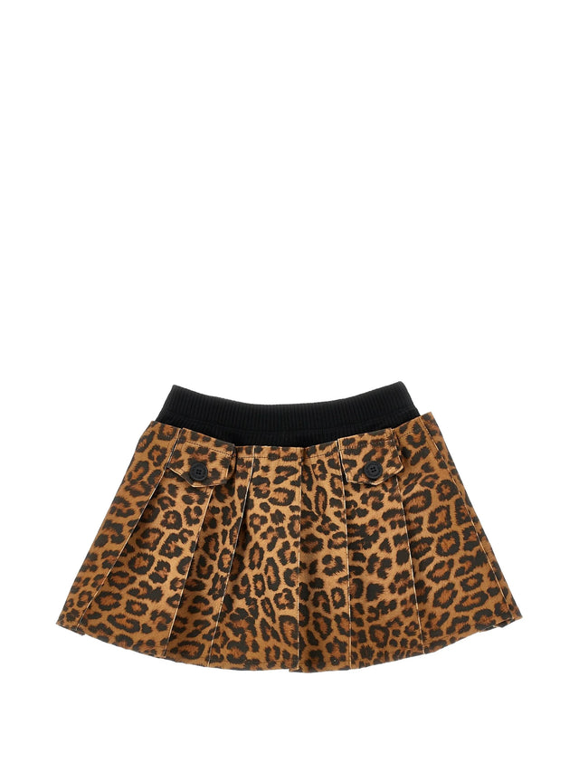 Gonna a Pieghe Leopardata