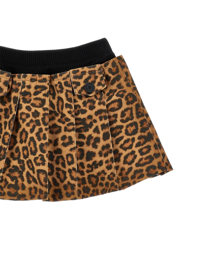 Gonna a Pieghe Leopardata