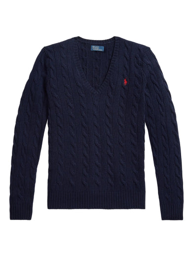 Maglia intrecciata con scollo a V