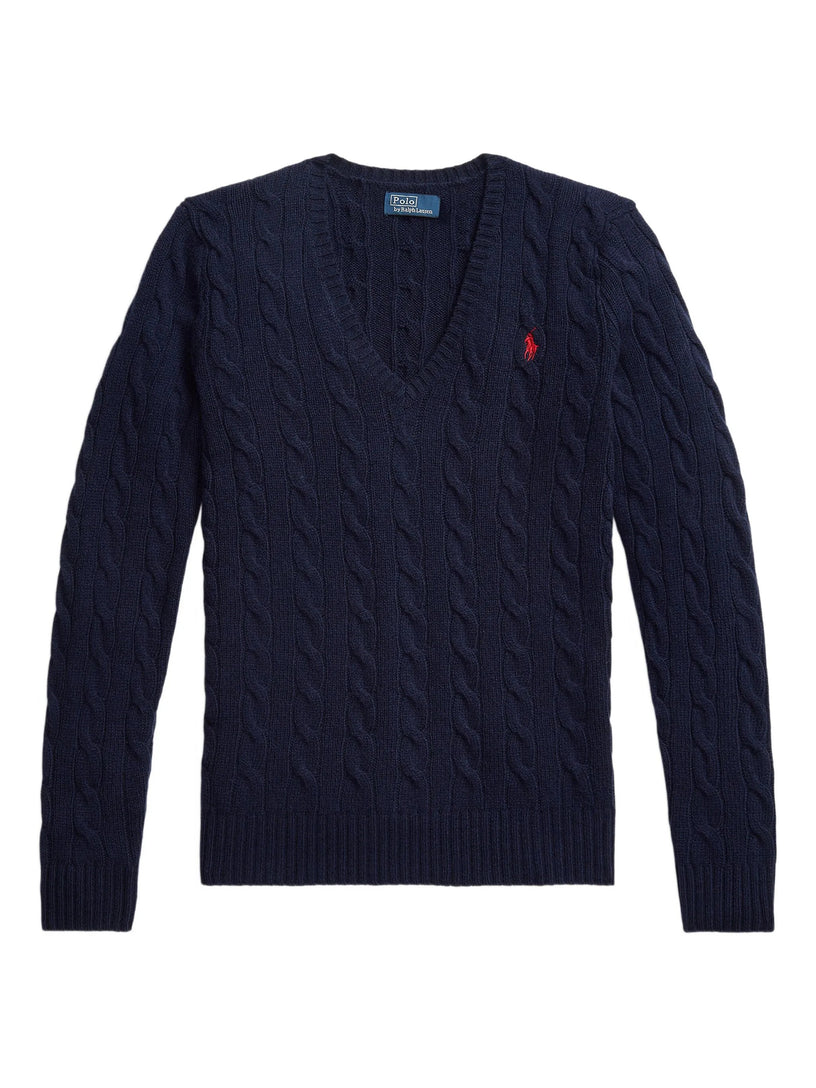 Maglia intrecciata con scollo a V