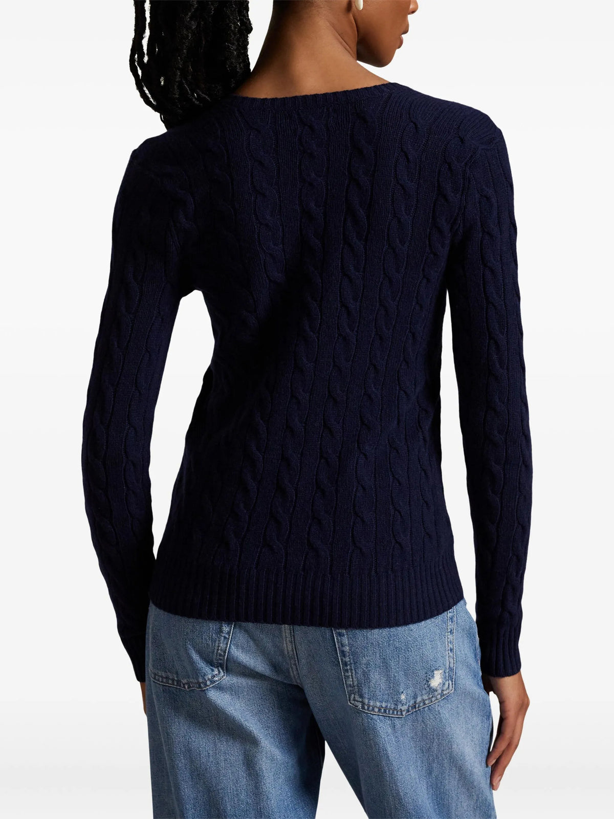 Maglia intrecciata con scollo a V