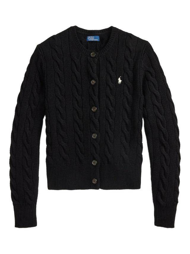 Cardigan a trecce in lana e cashmere