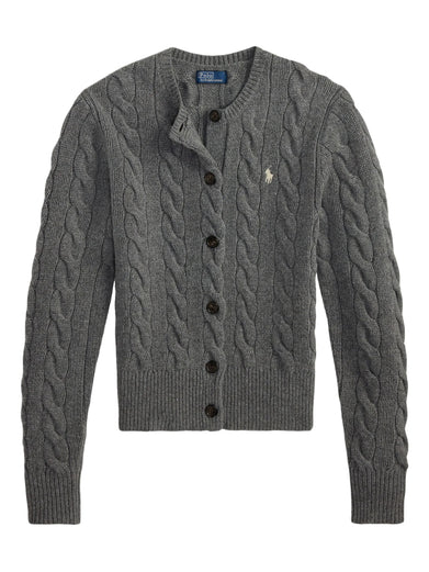 Cardigan a trecce in lana e cashmere