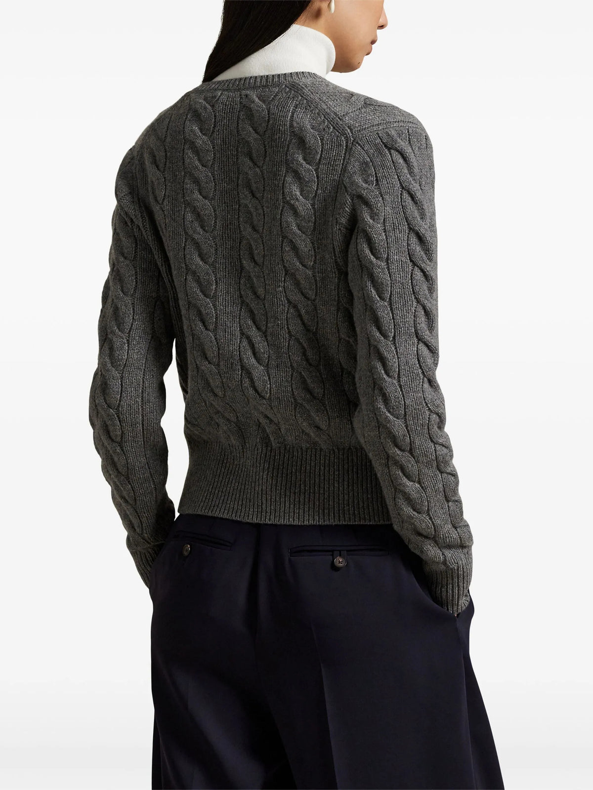 Cardigan a trecce in lana e cashmere