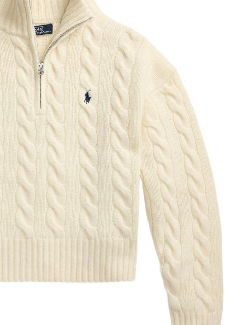 Maglia a trecce con cerniera