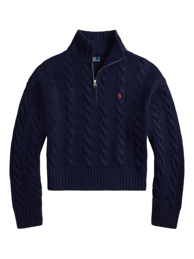 Maglia a trecce con cerniera