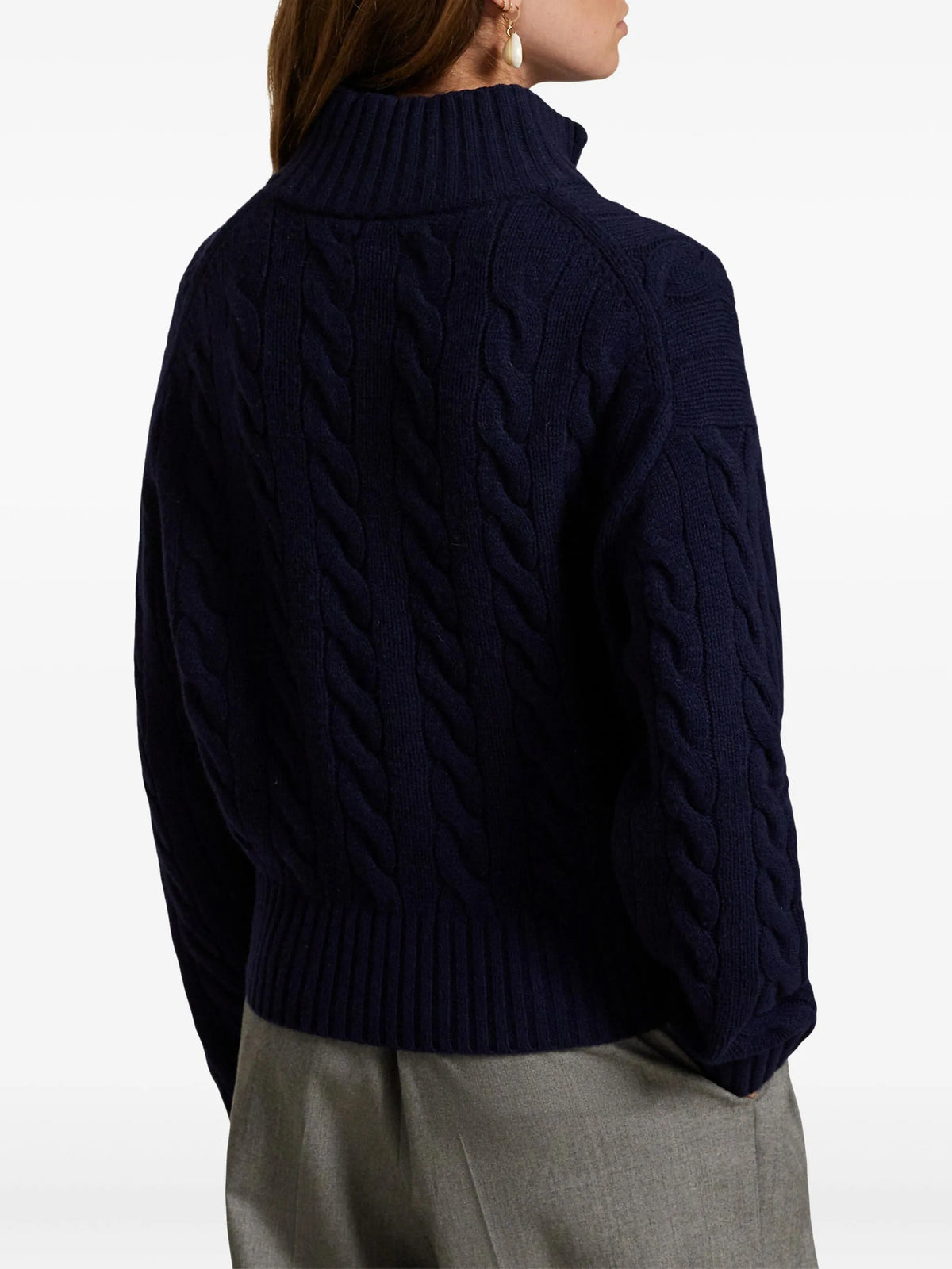Maglia a trecce con cerniera