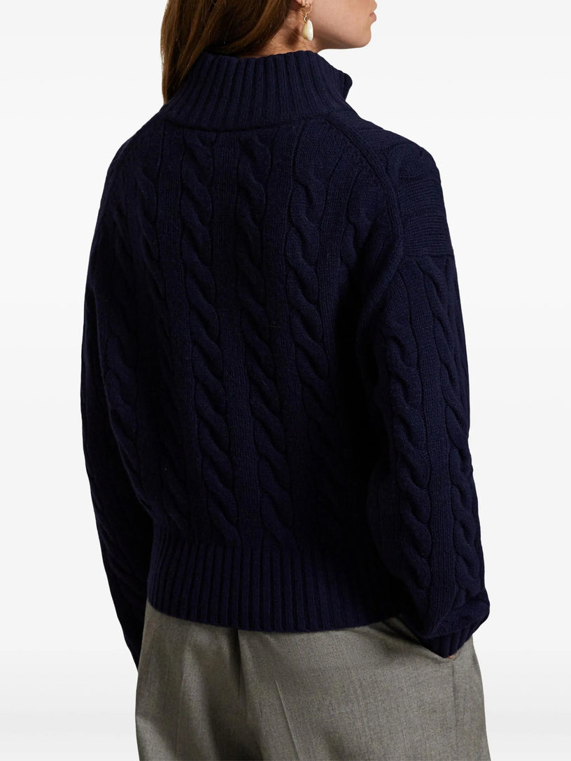 Maglia a trecce con cerniera