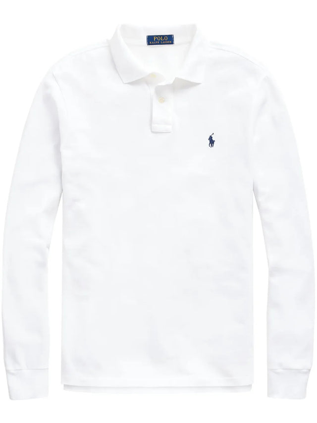 Polo in piqué manica lunga Slim-Fit