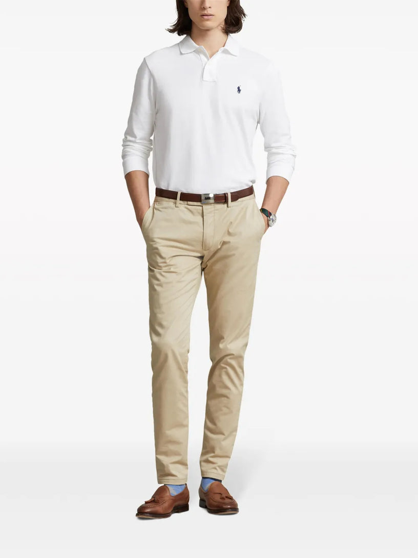Polo in piqué manica lunga Slim-Fit