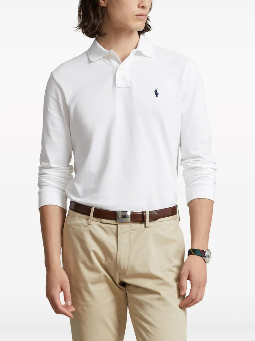 Polo in piqué manica lunga Slim-Fit