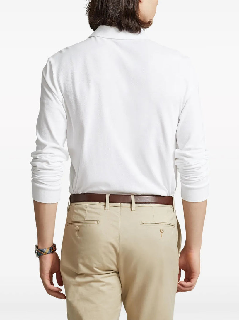 Polo in piqué manica lunga Slim-Fit