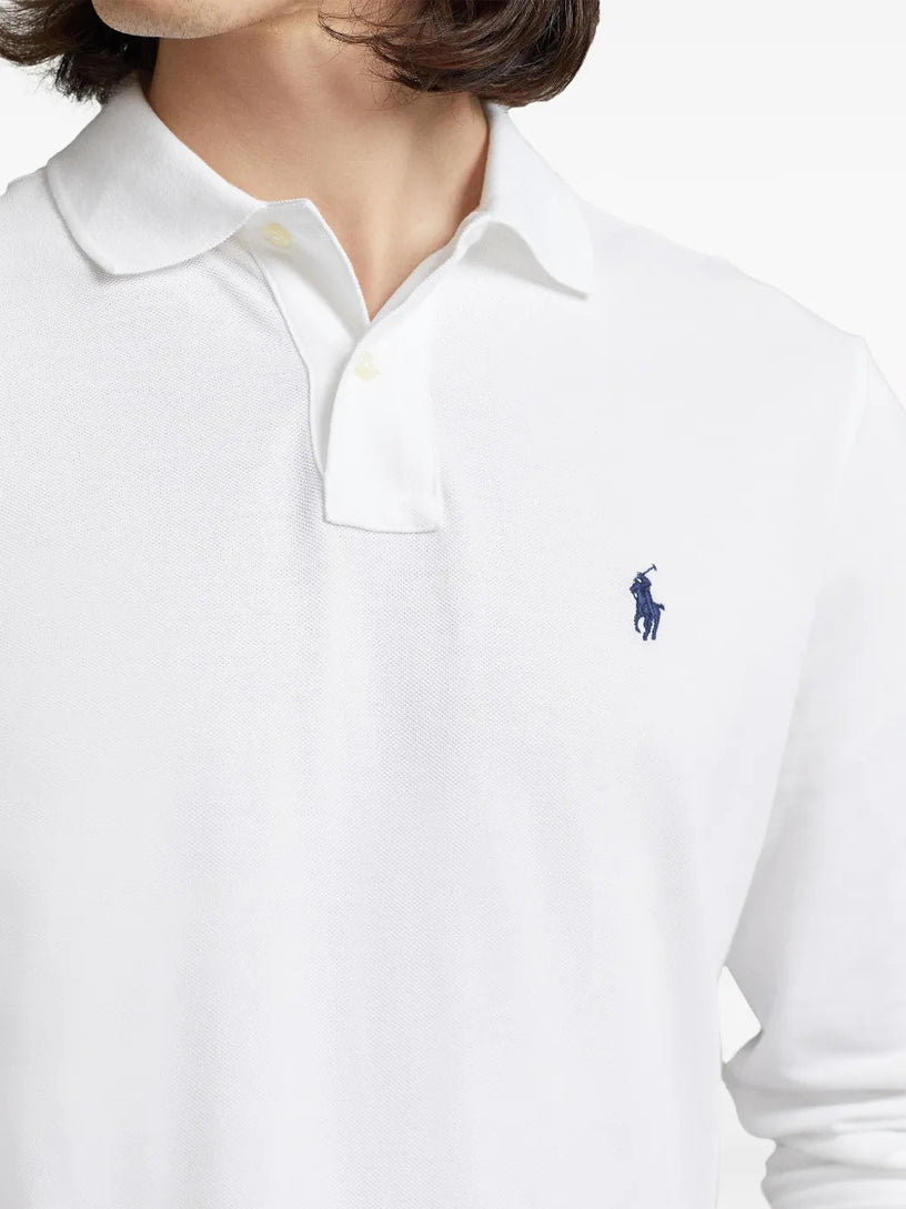 Polo in piqué manica lunga Slim-Fit