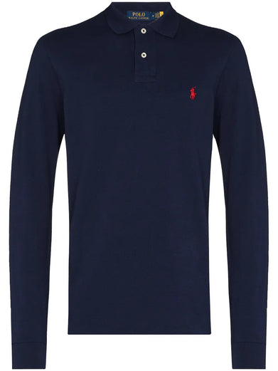 Polo in piqué manica lunga Slim-Fit