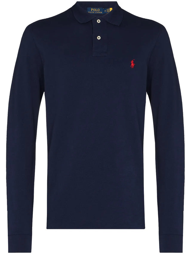 Polo in piqué manica lunga Slim-Fit