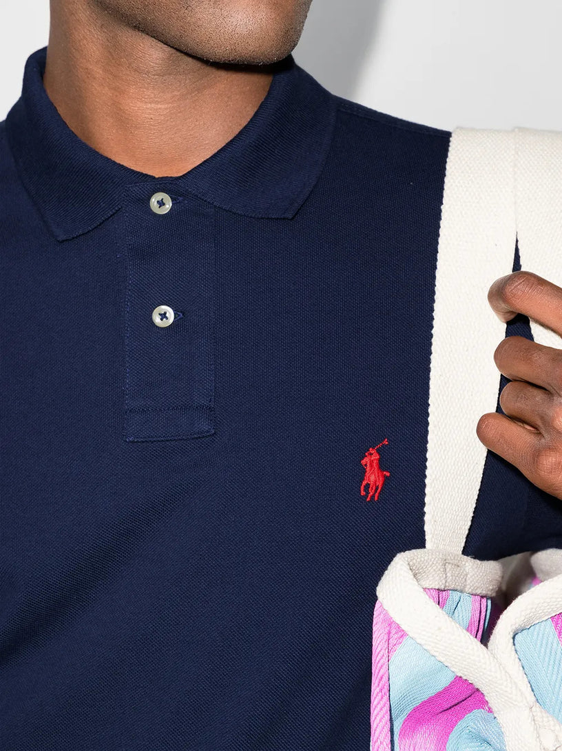 Polo in piqué manica lunga Slim-Fit