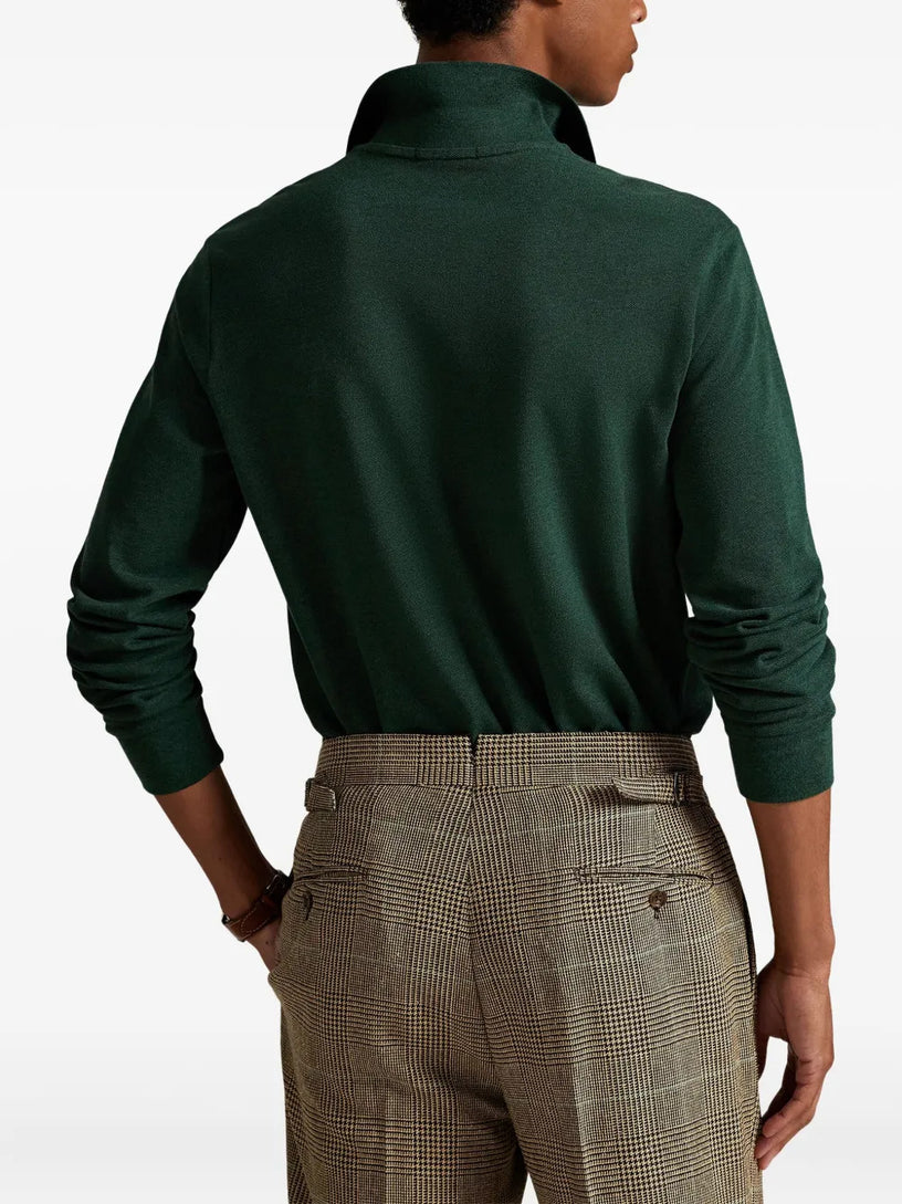 Polo in piqué manica lunga Slim-Fit