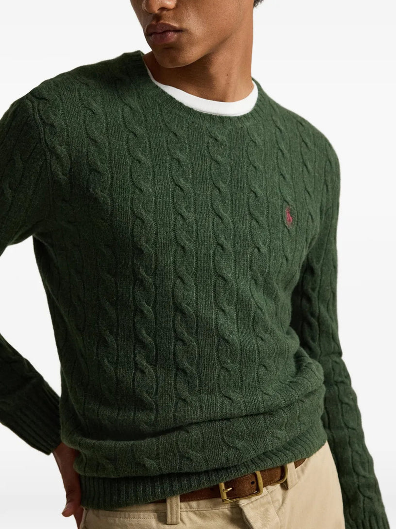 Maglia in lana e cashmire a trecce